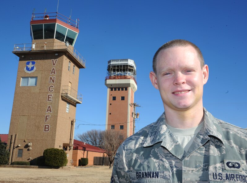 Airman 1st Class Dustin Brannan, an air traffic controller with the 71st Operations Support Squadron, is the Wing Airman of the Month for December. (U.S. Air Force photo/ Senior Airman Frank Casciotta)