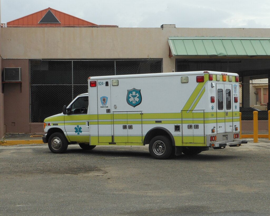 A donated ambulance waits further processing at Puerto Plata, Dominican Republic on May 29, 2013. (Photo by Willie Jackson)