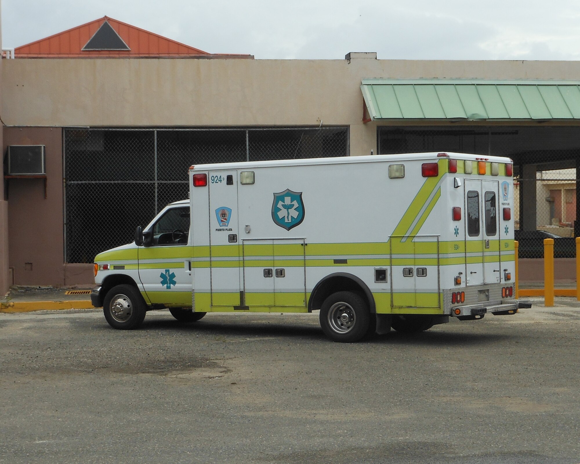A donated ambulance waits further processing at Puerto Plata, Dominican Republic on May 29, 2013. (Photo by Willie Jackson)