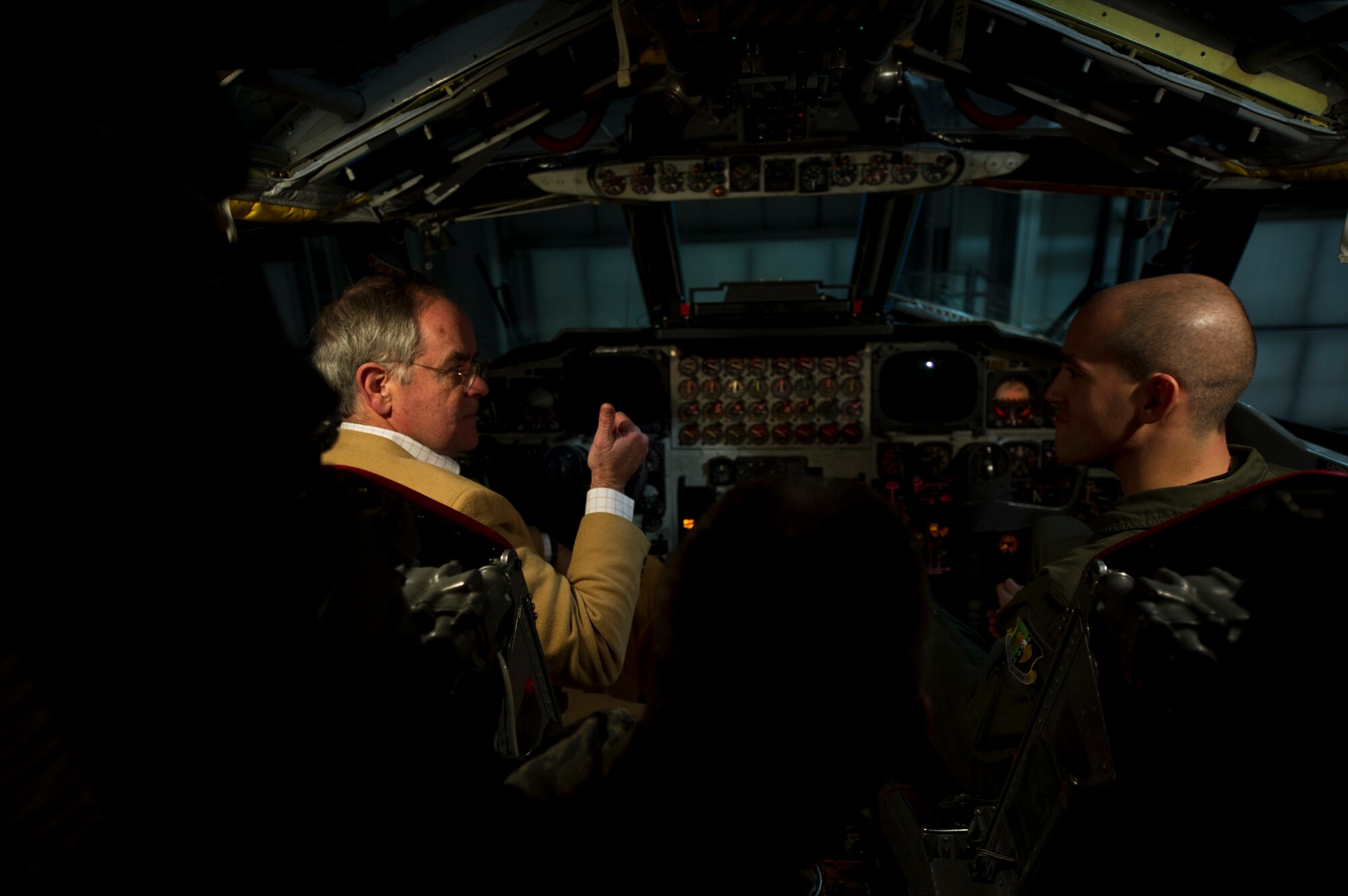 Rep. Mike Rogers, of Alabama, and Rep. Jim Cooper, of Tennessee, toured a missile alert facility prior to seeing the B-52H Stratofortress, granting them insight not only of the mission but also of the Airmen who support it. Two members of House Armed Services Committee visited Minot Air Force Base, Dec. 13-15, where they had a firsthand view of the 5th Bomb Wing and 91st Missile Wing missions in supporting two legs of the nuclear triad. (U.S. Air Force photos/Senior Airman Brittany Y. Auld)