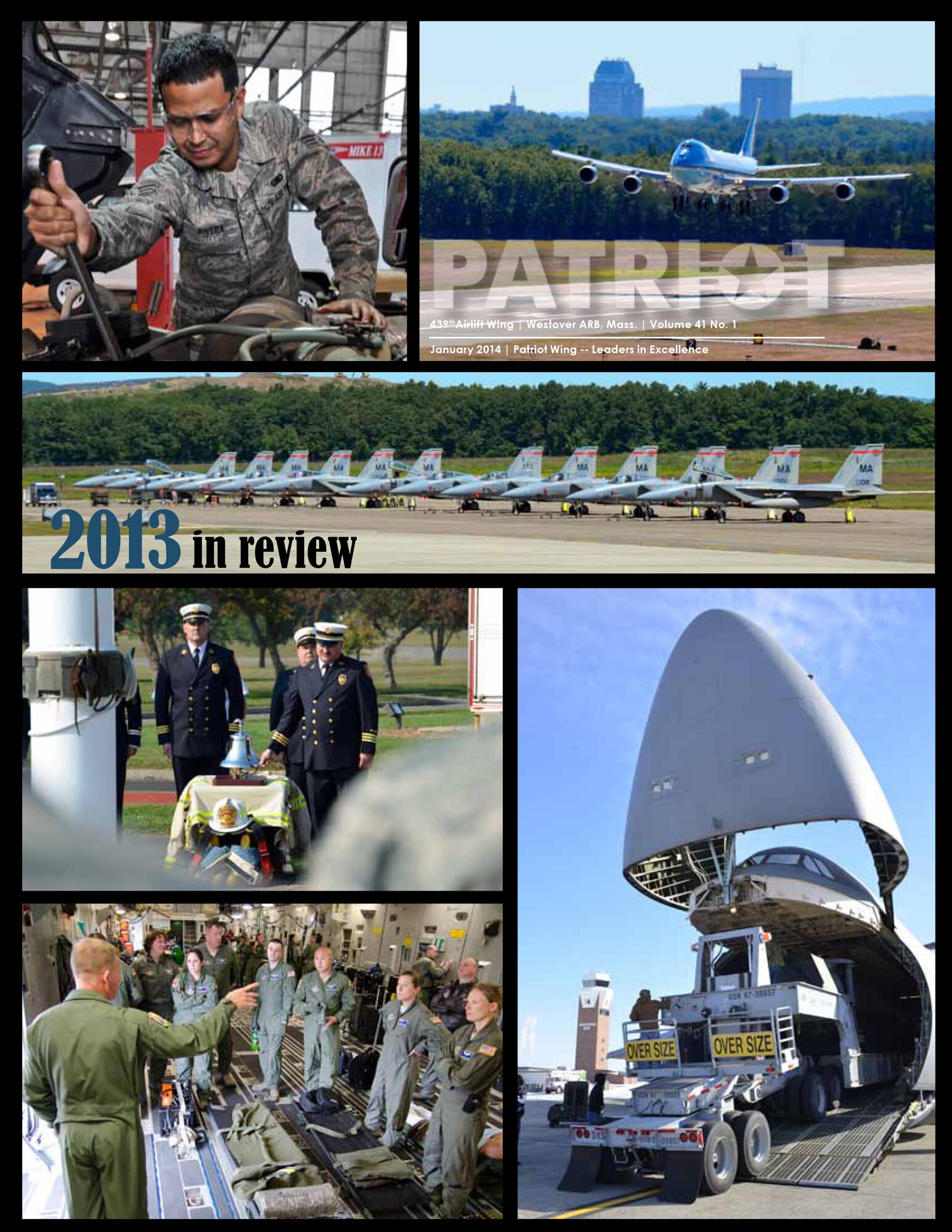 Westover's PATRIOT magazine cover, 2013 year in review. January 2014 edition. 