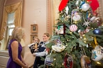 Dr. Jill Biden, wife of Vice President Joe Biden, hosts a National Guard Christmas Tree dedication in her office in the Eisenhower Executive Office Building in Washington, D.C., Dec. 9, 2013.