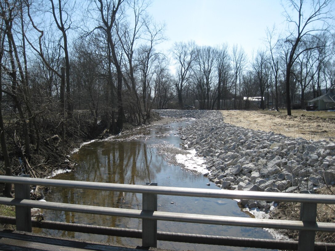 The Feather Creek channel was widened as part of a flood risk management project. 