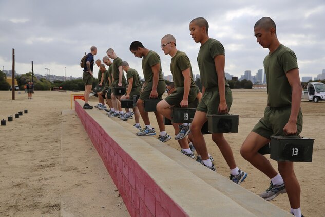 Each ammunition can used in the step-up exercises, weighs in at 35 pounds. 