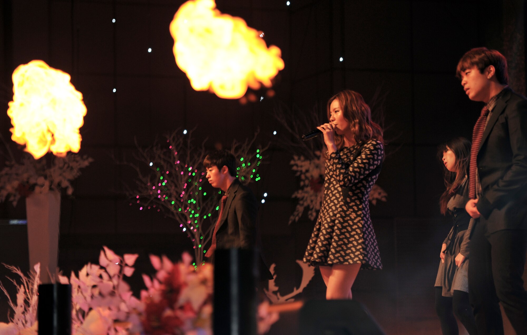 Yaerim Kim, K-pop singer, delivers her rendition of Lady Gaga’s “Poker Face” during the 60th Anniversary of the Republic of Korea and U.S. alliance concert at the Ichung Sports Cultural Center in Pyeongtaek-si, ROK, Dec. 18, 2013. All of the night’s entertainers expressed their gratitude to the militaries from both countries for their dedicated service and defense of the peninsula. (U.S. Air Force photo/Airman 1st Class Ashley J. Thum)