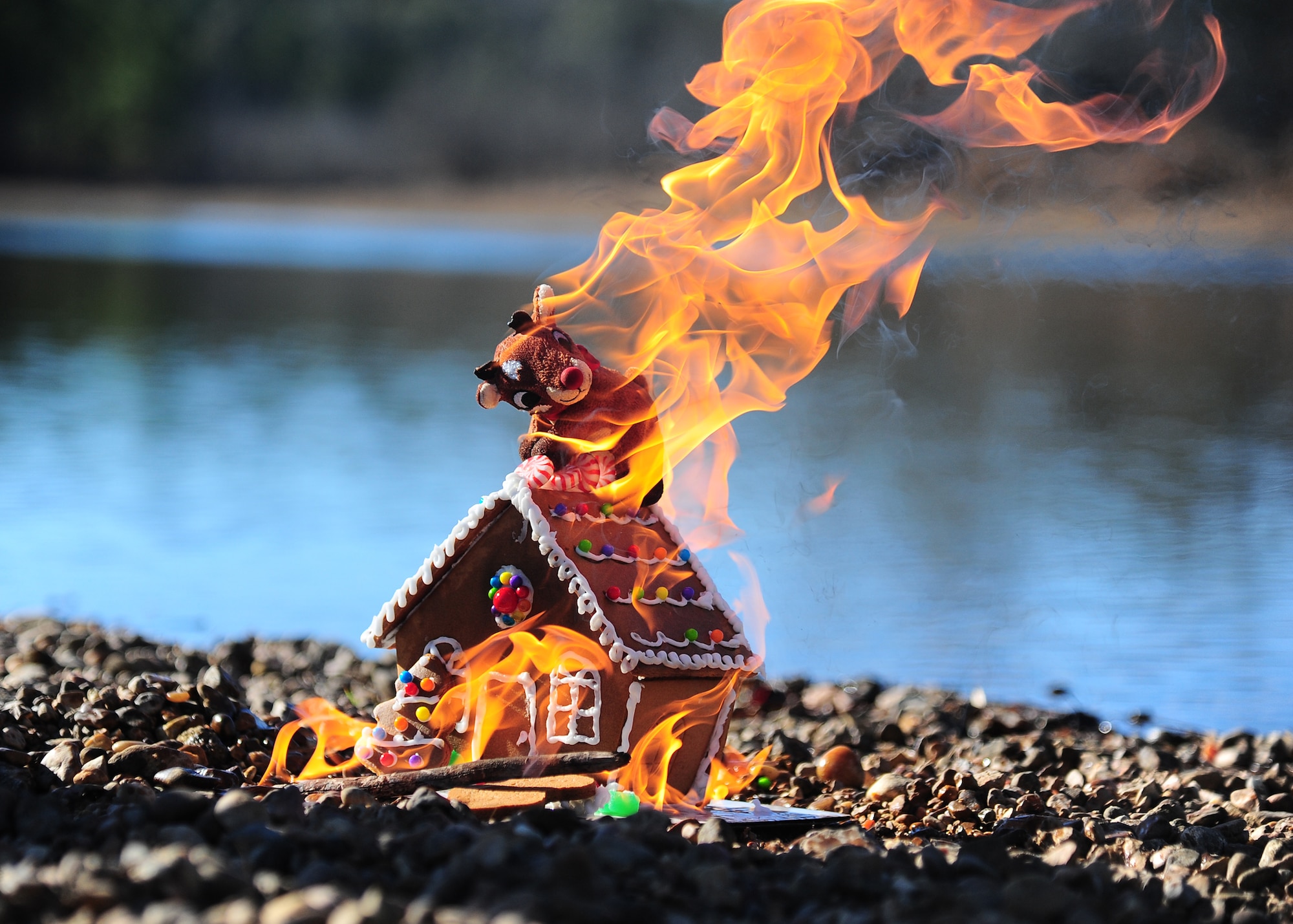 According to the U.S. Fire Association, one in every six Christmas tree fires is caused by a heat source being too close to the tree.  The Association claims that although Christmas tree fires are not common, when they do occur, they are likely to be more serious. Make sure to protect yourself and your possessions this holiday season. (U.S. Air Force photo illustration/Airman 1st Class Stephanie Englar)