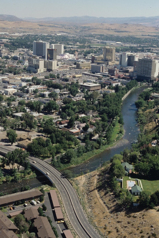 The Truckee River flows through downtown Reno, Nev.