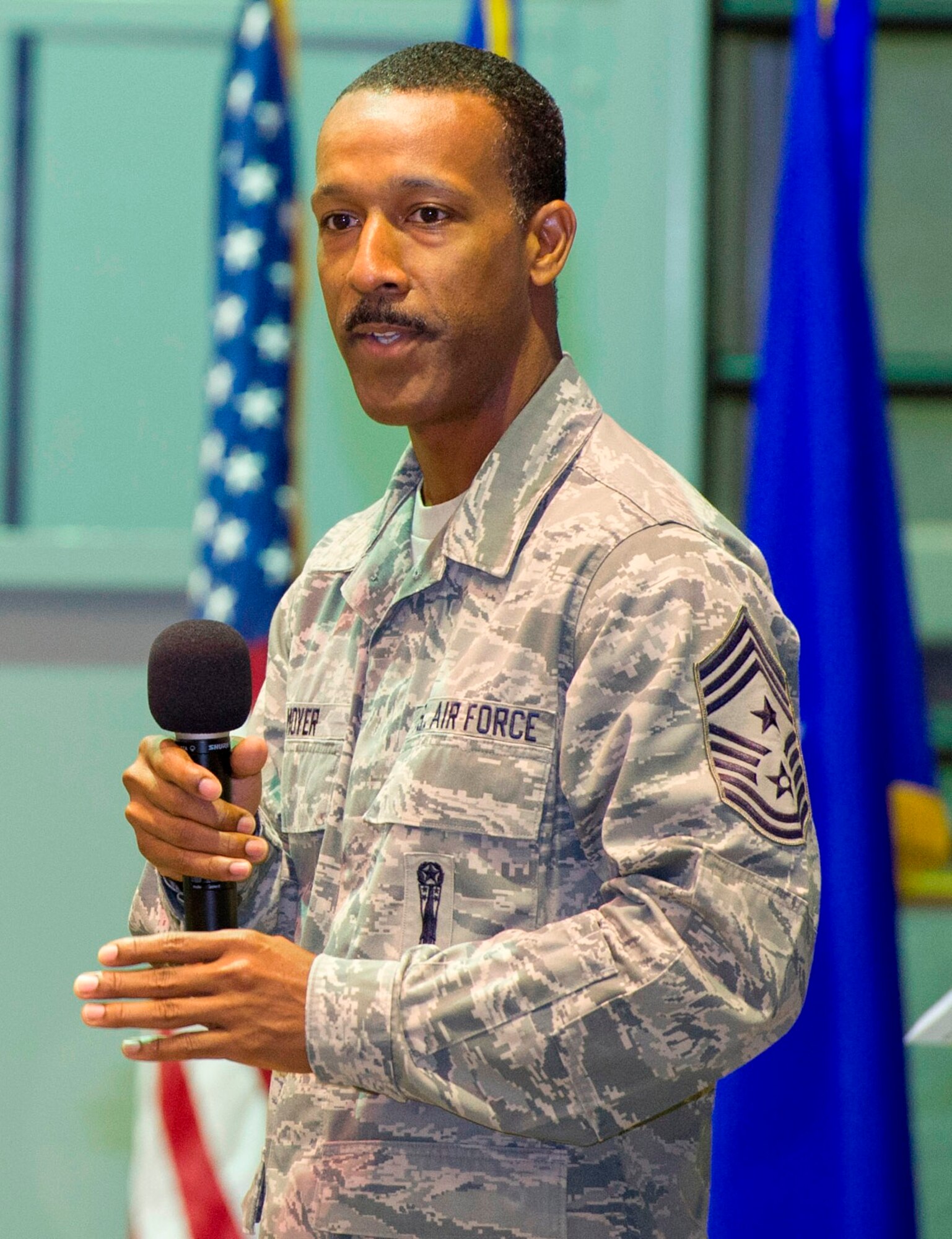 “As we become smaller, it is even more important that we retain high performing Airmen,” said
Chief Master Sgt. Herman Moyer, 45th Space Wing command chief. “Job performance is and will continue to be our first priority,” he said. (U.S. Air Force photo/Matthew Jurgens)