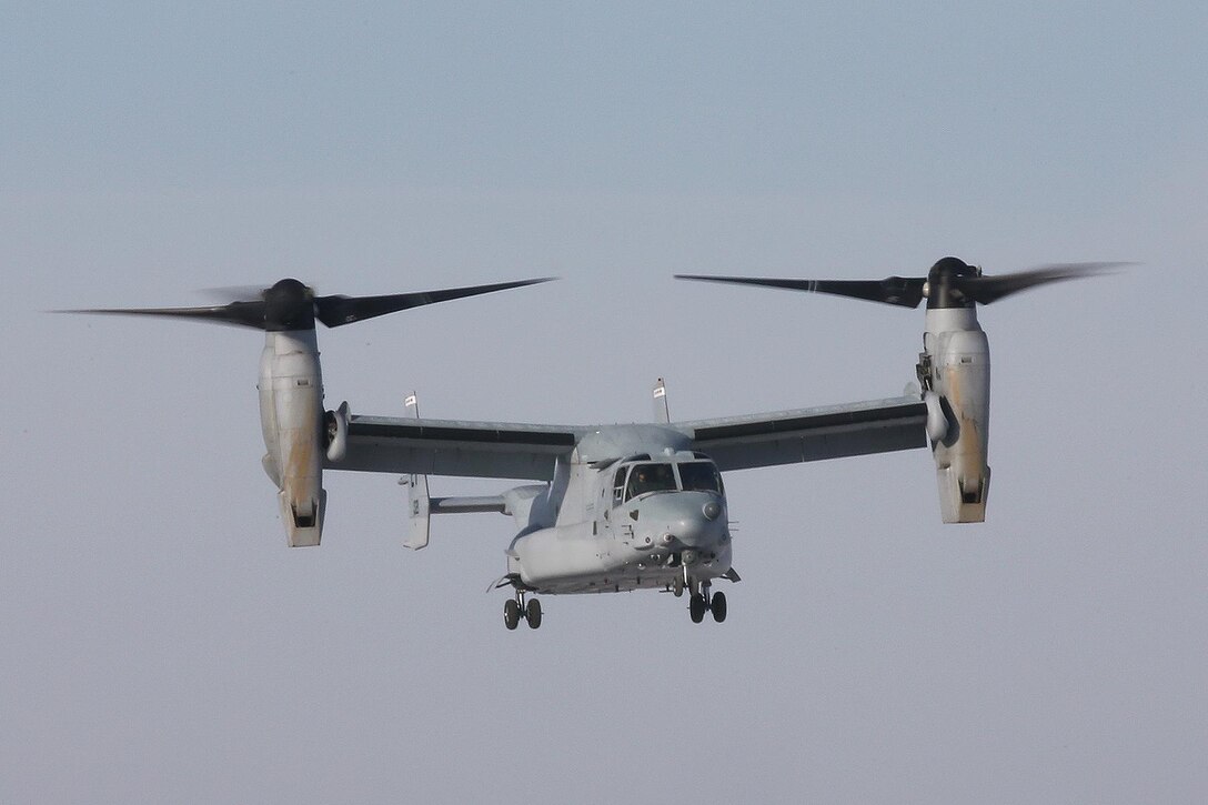 The Bell-Boeing CV-22B Osprey landed at the National Museum of the U.S. Air Force Dec. 12, 2013, at Wright-Patterson Air Force Base, Dayton, Ohio. (U.S. Air Force photo/Don Popp)