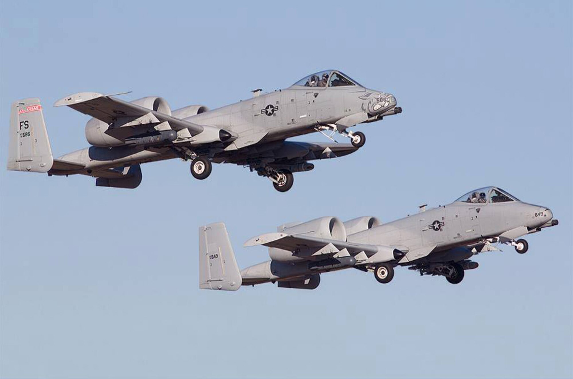 A 188th Fighter Wing A-10C Thunderbolt II "Warthog" trains over Detachment 1 Razorback Range, Fort Chaffee Maneuver Training Center, Ark., December 2013. (Photo courtesy of Nick Thomas)
