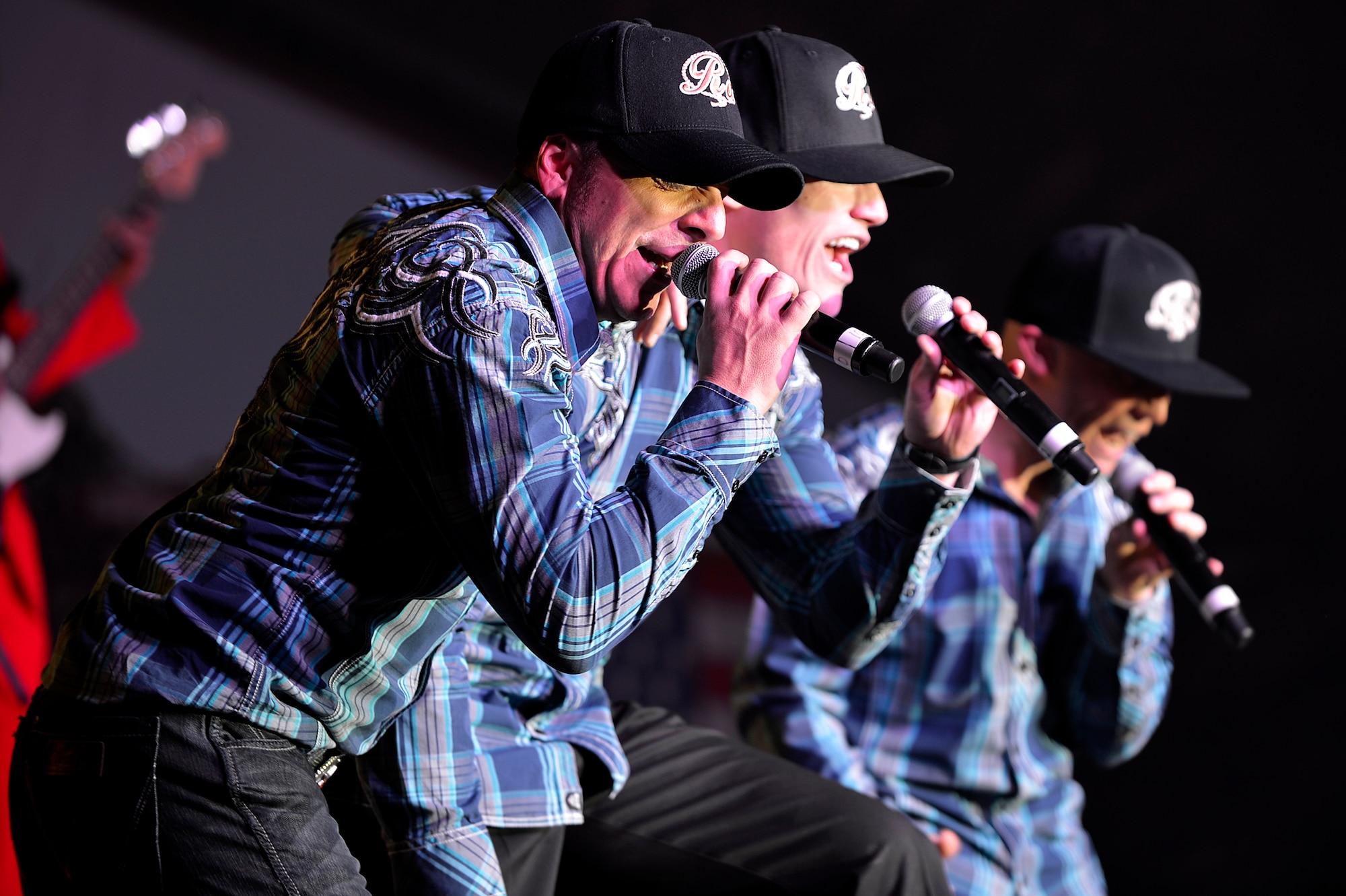 Members of the Air Force Entertainment Group perform for deployed Service members at Bagram Airfield, Afghanistan, Dec. 24, 2013. The theme of this year’s performance is “A Gift of Music,” and included a variety of music genres. (U.S. Air Force photo by Senior Airman Kayla Newman/Released)