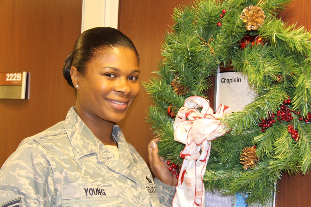 Tech. Sgt. Jonique Young, a chaplain's assistant with the 932nd Airlift Wing near St. Louis, says her New Year's Resolution for 2014 is to find time to relax while balancing her educational pursuits and family life. (Air Force photo by Staff Sgt. Meiko Schill.)