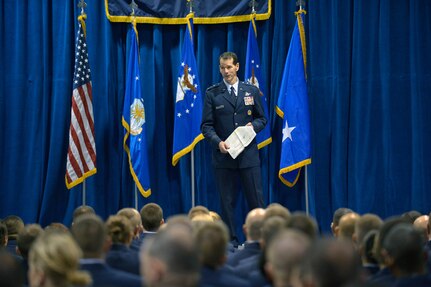 Lt. Gen. Stanley E. Clarke III, director of the Air National Guard, visits with members of the I.G. Brown Air National Guard Training and Education Center Dec. 19, 2013, to gain a better understanding of their missions.