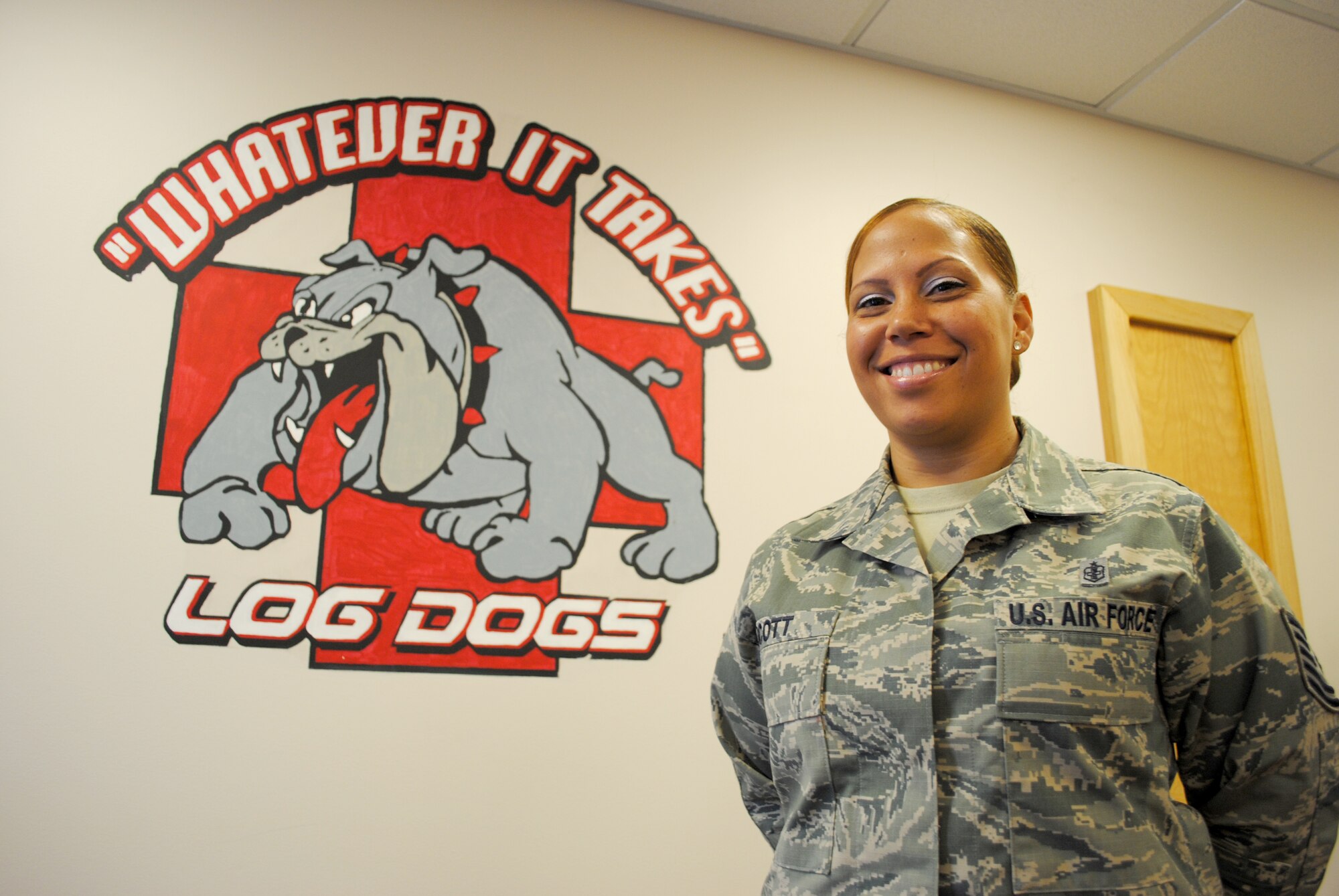 Tech. Sgt. Brandie M. Scott, 319th Medical Support Squadron medical logistics flight chief, was named the Outstanding Medical Materiel NCO of the Year for the 2013 Air Mobility Command Air Force Medical Service Awards. Scott is a 16-year veteran of the Air Force and is stationed at Grand Forks Air Force Base, N.D. (U.S. Air Force photo/Staff Sgt. Luis Loza Gutierrez) 
