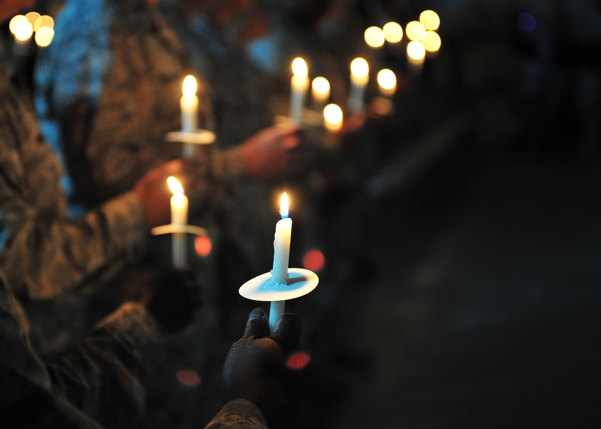 The Seven Sands Chapel held an ecumenical candlelight worship service at an undisclosed location in Southwest Asia, Dec. 22, 2013. Spiritual fitness is about having a sense of purpose and meaning in your life. It's essential to an individual's resiliency as esprit de corps is vital to a unit's mission accomplishment. (U.S. Air Force photo by Staff Sgt. Michael Means/Released)