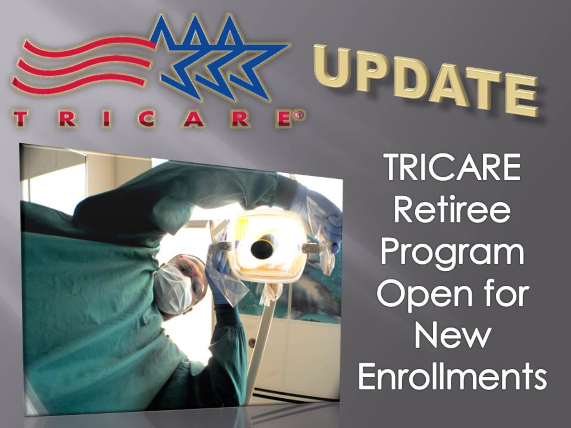 The TRICARE Retiree Dental Program (TRDP) offers comprehensive dental coverage to all enrolled members. Available to retired service members and their family, retired National Guard and Reserve members and their family, Medal of Honor recipients, their family and survivors, TRDP is currently open for enrollment. (U.S. Air Force photo illustration and graphics/Staff Sgt. Luis Loza Gutierrez) (TRICARE logo copyrighted)

