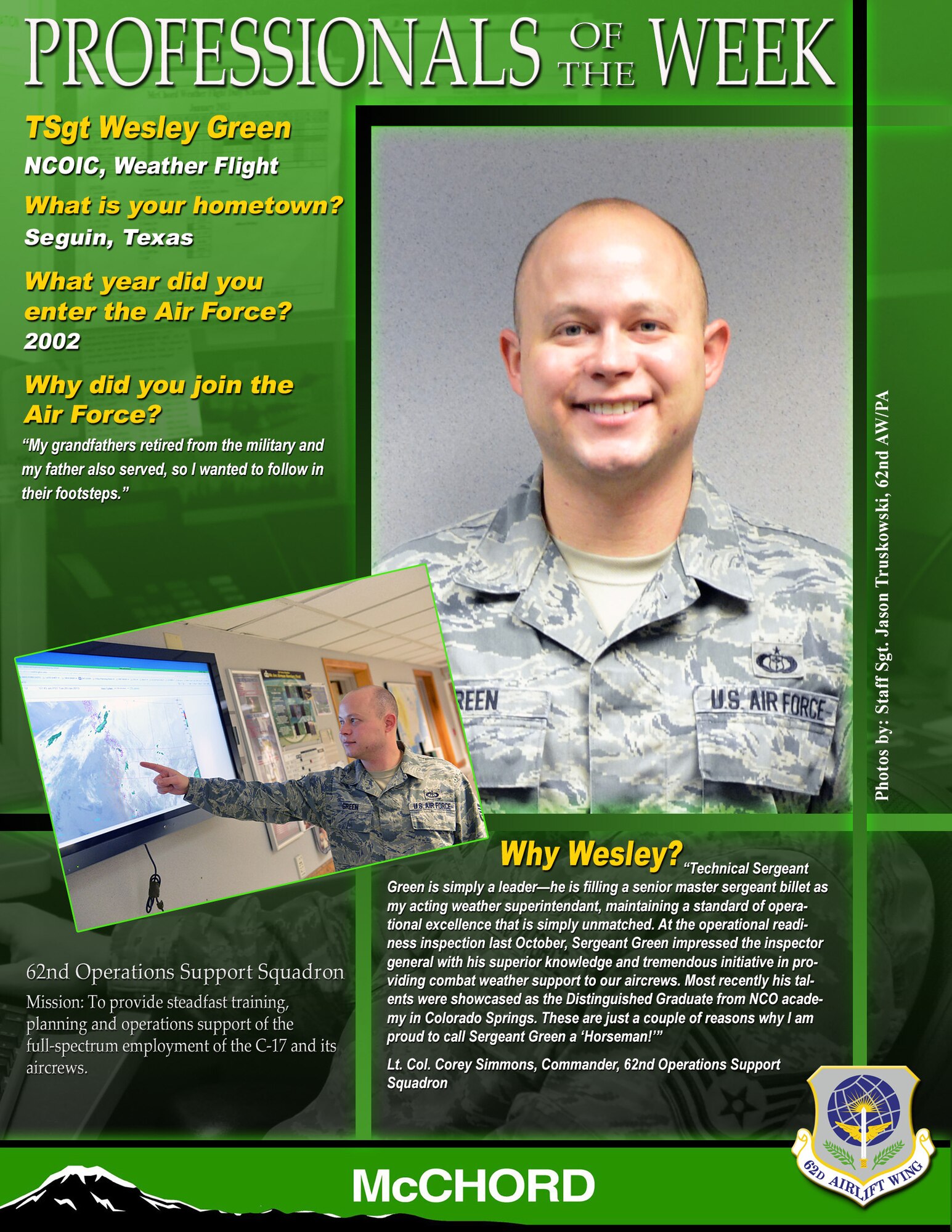 Tech. Sgt. Wesley Green (U.S. Air Force graphic/Staff Sgt. Frances Kriss)