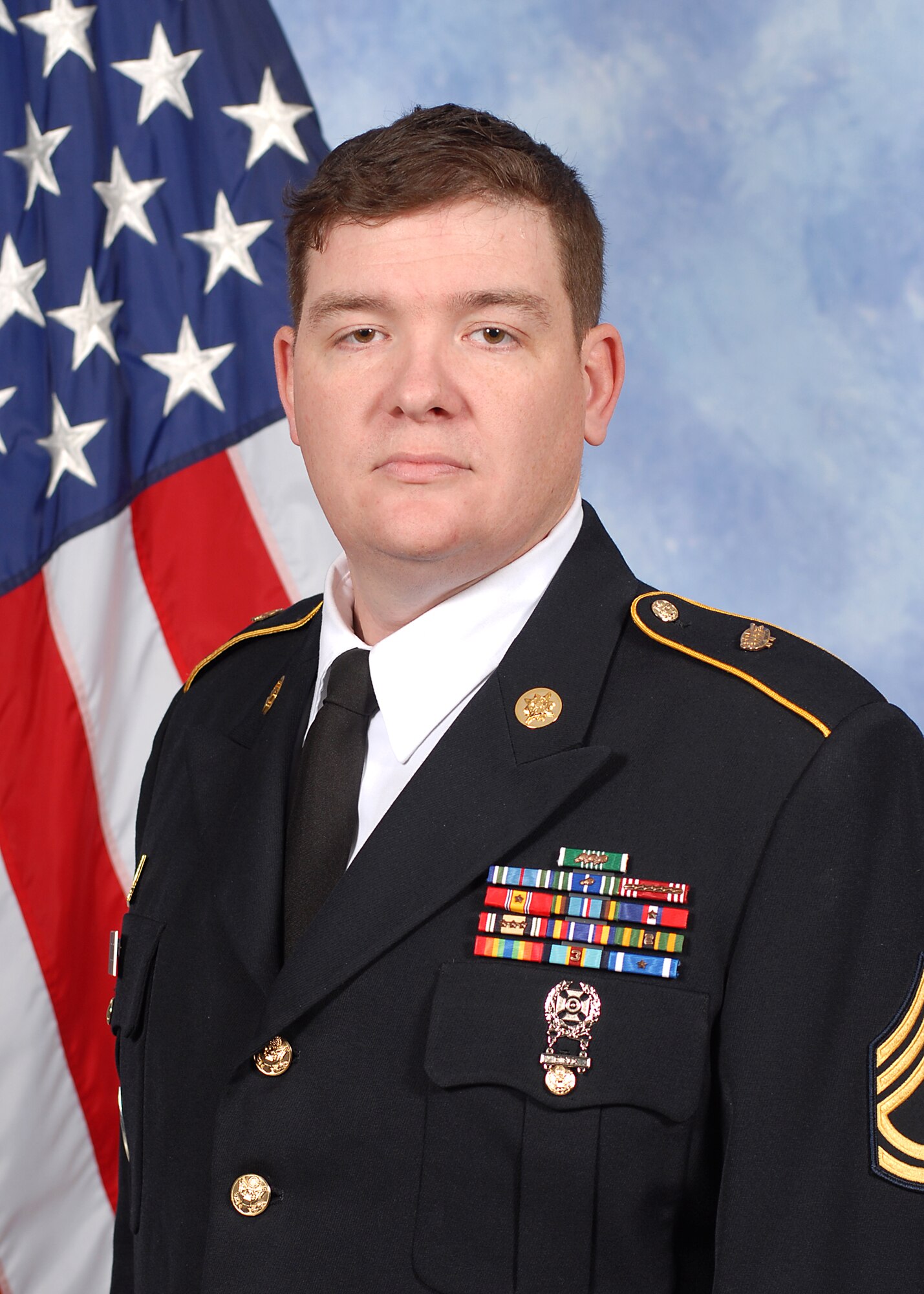 GOODFELLOW AIR FORCE BASE, Texas -- Sgt. 1st Class Daniel Cooke, 344th Military Intelligence Battalion, is Team Goodfellow 2012 Joint Color Guard Member of the Year. The annual awards program recognizes military and civilian personnel who compete in 20 categories for their significant contributions to the 17th TRW, the community and the mission. (U.S. Air Force photo/Airman 1st Class Michael Smith)