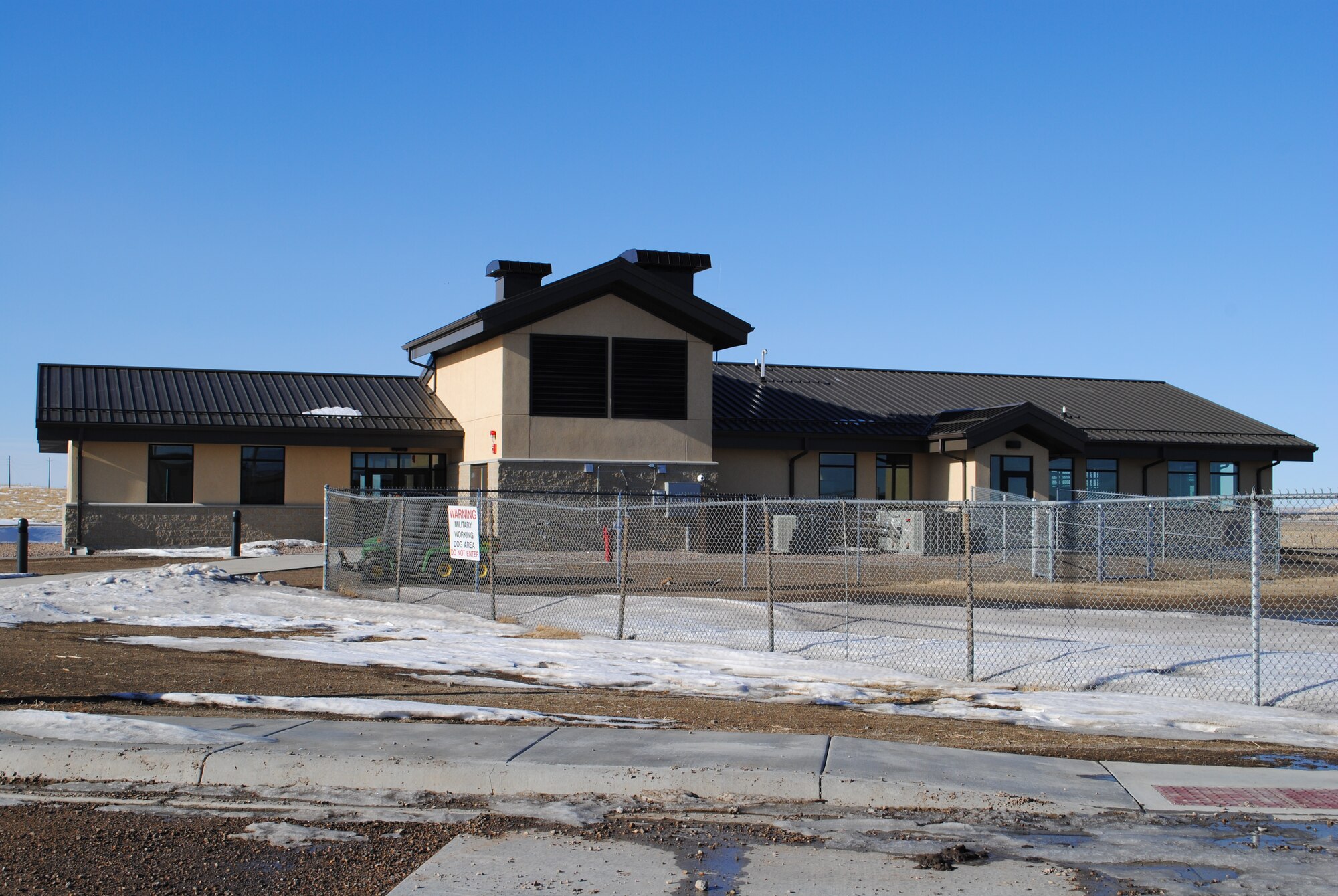 The new 341st Security Forces Squadron Military Working Dog kennel facility, built by Oswood Construction Company, opened Jan. 24. The new $1.9 million, Air Force Global Strike Command, funded facility, has individual kennels measuring 10-feet-long by 8-feet-wide. (U.S. Air Force photo/Senior Airman Cortney Paxton)