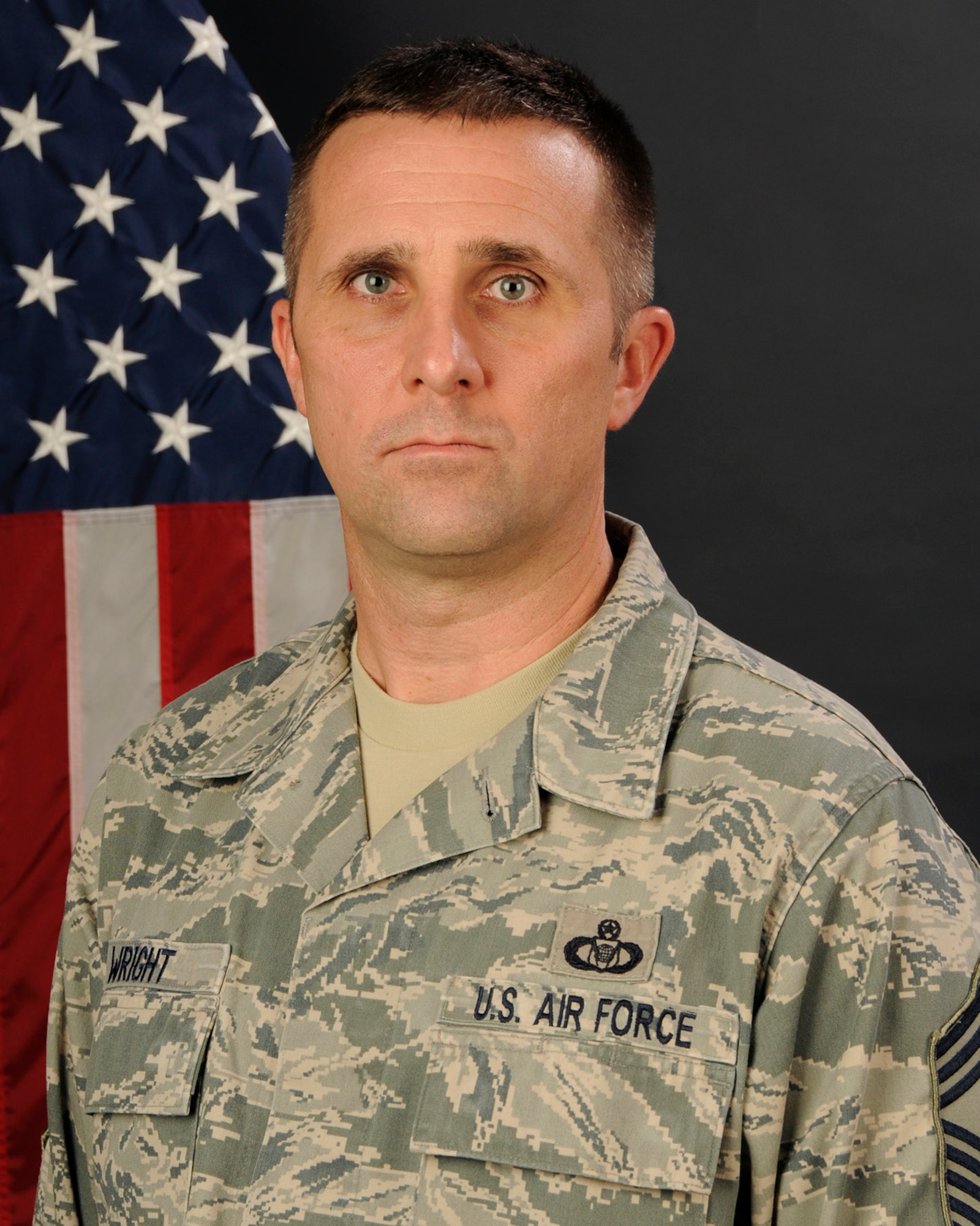 Chief Master Sgt. Robert Wright, with the 169th Operations Support Flight at McEntire Joint National Guard Base, S.C., poses for his official portrait Jan. 11, 2013.
(National Guard photo by Tech. Sgt. Caycee Watson/Released)
