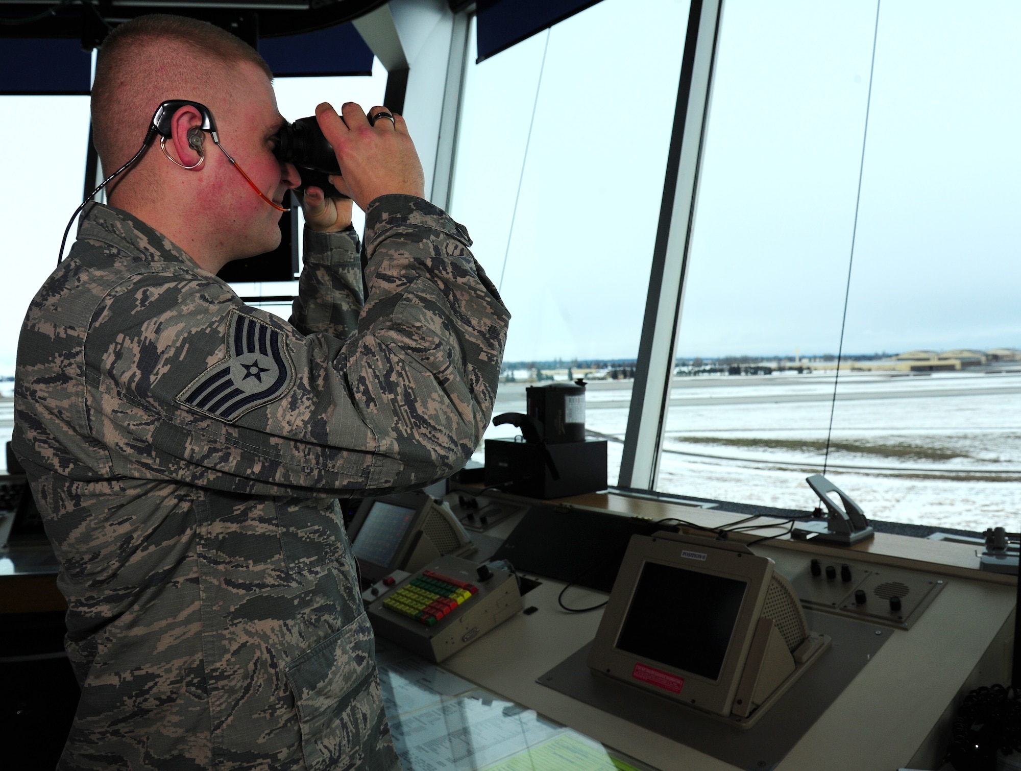 Staff Sgt. Andrew Jackson, 92nd Operations Support Squadron air traffic control watch supervisor, has been selected as a member of Team Fairchild’s elite, Fairchild’s Finest at Fairchild Air Force Base, Wash. (U.S. Air Force photo by Airman 1st Class Janelle Patiño)