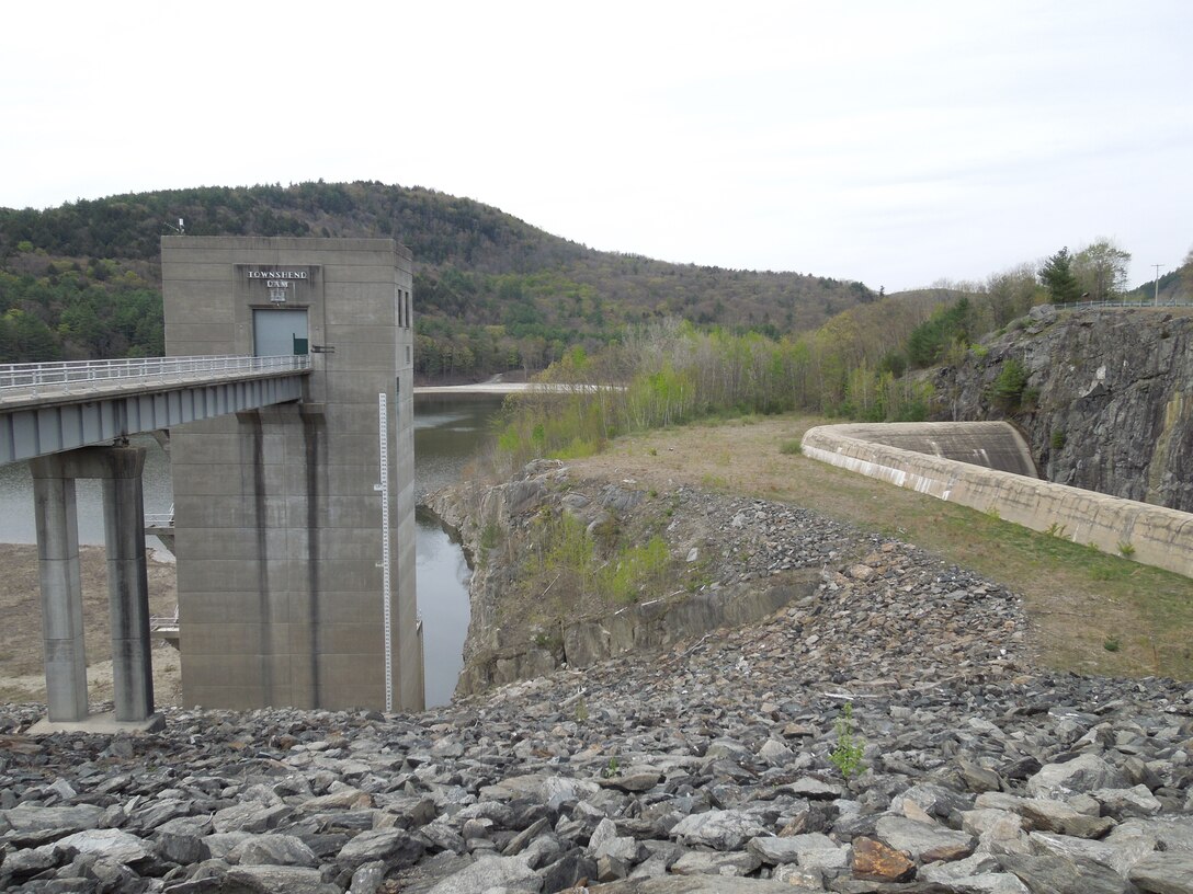 Townshend Lake, Townshend, Vt., is part of a network of flood control projects in the Connecticut River Basin. Constructed in 1961 at a cost of $7.5 million dollars, it is operated and maintained by the U.S. Army, Corps of Engineers.