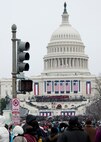 The crosswalk hits 13 seconds in front of the nation's capitol following the 2013 Presidential Inauguration ceremony in Washington, D.C., Jan. 21, 2013. National Guardsmen came from more than 30 different states to help local and federal law enforcement keep citizens safe throughout the inauguration activities. (Air National Guard photo by Senior Airman Andrea F. Liechti)