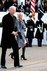 Vice President Joe Biden and Jill Biden interact with the 57th Presidential Inauguration parade attendees in Washington, D.C., Jan. 21, 2013. National Guardsmen came from more than 30 states to help local and federal law enforcement keep the parade route clear and safe for the participants. (Air National Guard photo by Andrea F. Liechti)
