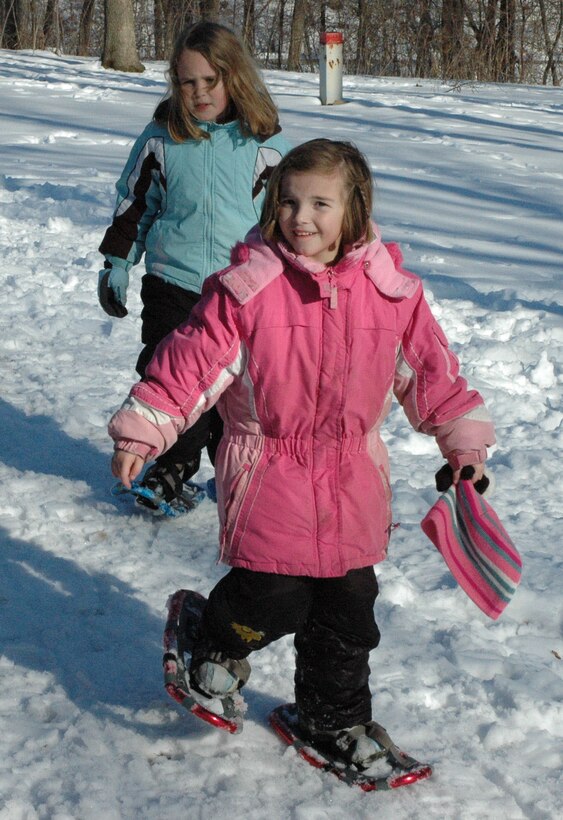 Snowshoeing kids