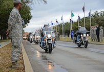 Members of Joint Base San Antonio-Randolph community, lined the streets to pay their respects to Sgt. Mark Schoonhoven Feb. 4. Sgt. Shoonhoven, 38,  who was assigned to the 32nd Transportation Company, 157th Combat Sustainment Support Battalion died Jan. 20 2013 from injuries sustained from an improvised explosive device  explosion in December 2012 while serving in Afghanistan. (U.S. Air Force photo by 
Benjamin Faske) (released)