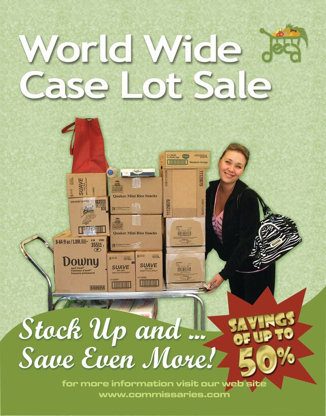 Homestead Air Reserve Base will be hosting a Defense Commissary Agency case lot sale Feb. 8-10, from 9 a.m. to 5 p.m. each day, located behind the Army and Air Force Exchange Service Express, commonly known as the shoppette. The case lot sale features truckloads of merchandise which will be available to purchase onsite, and shoppers will also be able to pick up orders they placed during the online ordering window. (courtesy graphic)