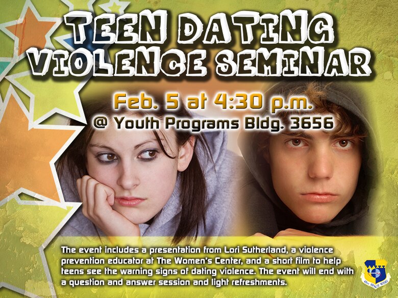 Youth Programs and the Family Advocacy Office are joining to host an informational presentation about teen dating violence, Feb. 5 at 4:30 p.m. at Youth Programs Bldg. 3656. The event is open to active duty members, DoD civilians, contractors and their dependents. 