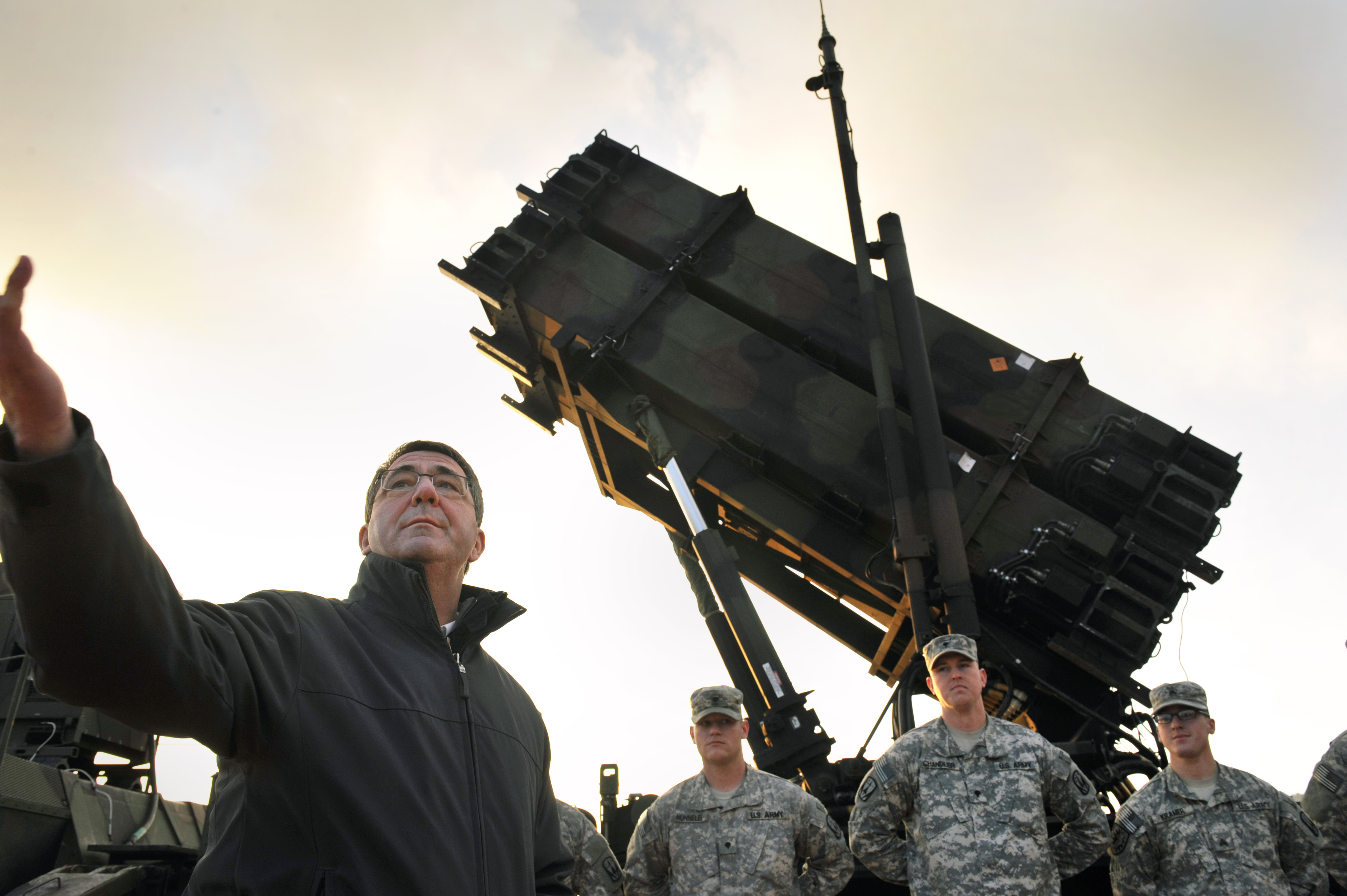 U.S. Deputy Secretary of Defense Ashton B. Carter speaks to troops ...