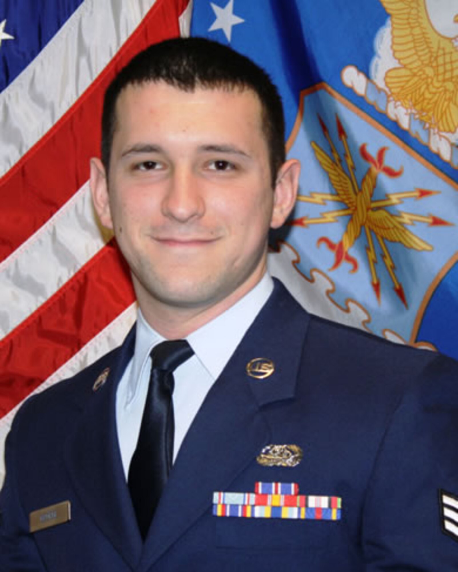 Airman Leadership School photo for Senior Airman Joseph George, 82nd Communications Squadron.  George was selected as the Class 13-C John L. Levitow Award winner as the top graduate in a ceremony at the Sheppard Club Feb. 7, 2013.. (U.S. Air Force courtesy photo)