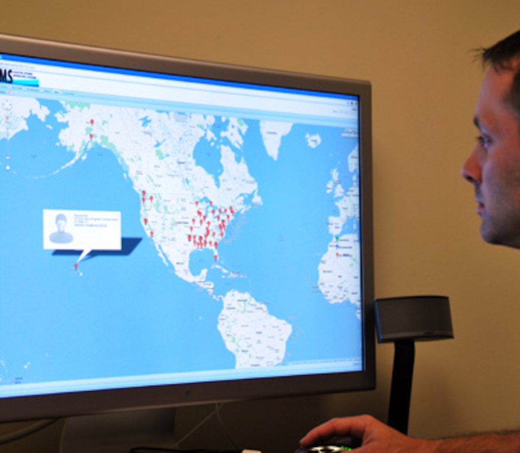 ERDC-ITL Knowledge Hub Project Manager Matthew Bailey shows a broad overlay image of Knowledge Hub member locations signed up through September.