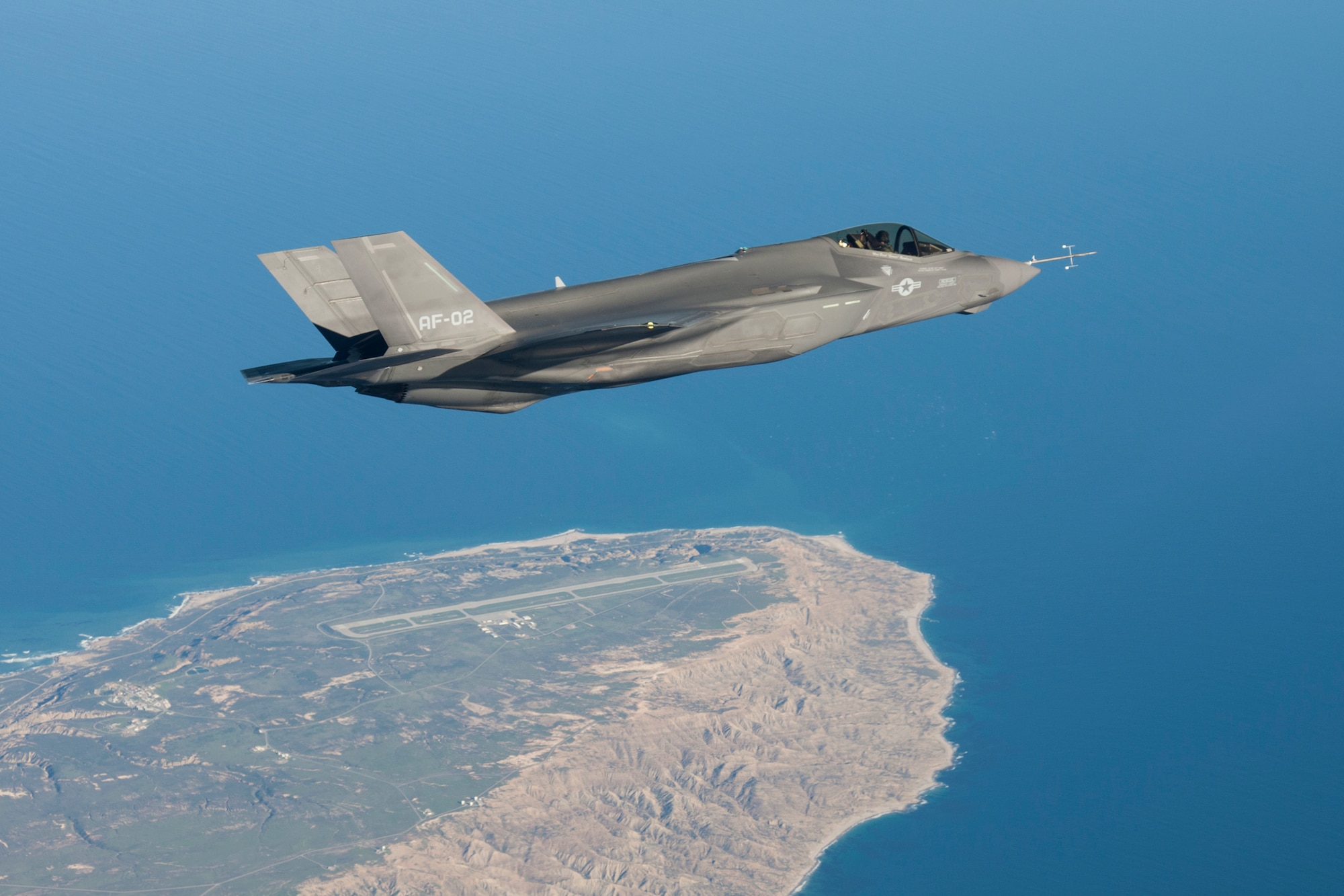 The F-35 Lightning II is one of many airframes that conducts testing off the coast of southern California, as well as at Edwards and other ranges located in the southwest United States. (U.S. Air Force Photo by Paul Weatherman/Lockheed Martin)
