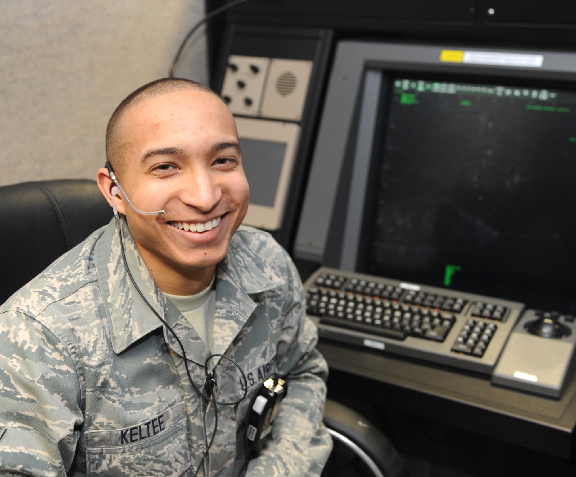 Airman 1st Class Sage Keltee, an air traffic controller with the 71st Operations Support Squadron at Vance Air Force Base, Okla., has been selected for direct appointment to the U.S. Air Force Academy, Colorado Springs, Colo. (U.S. Air Force photo/ Airman 1st Class Frank Casciotta)
