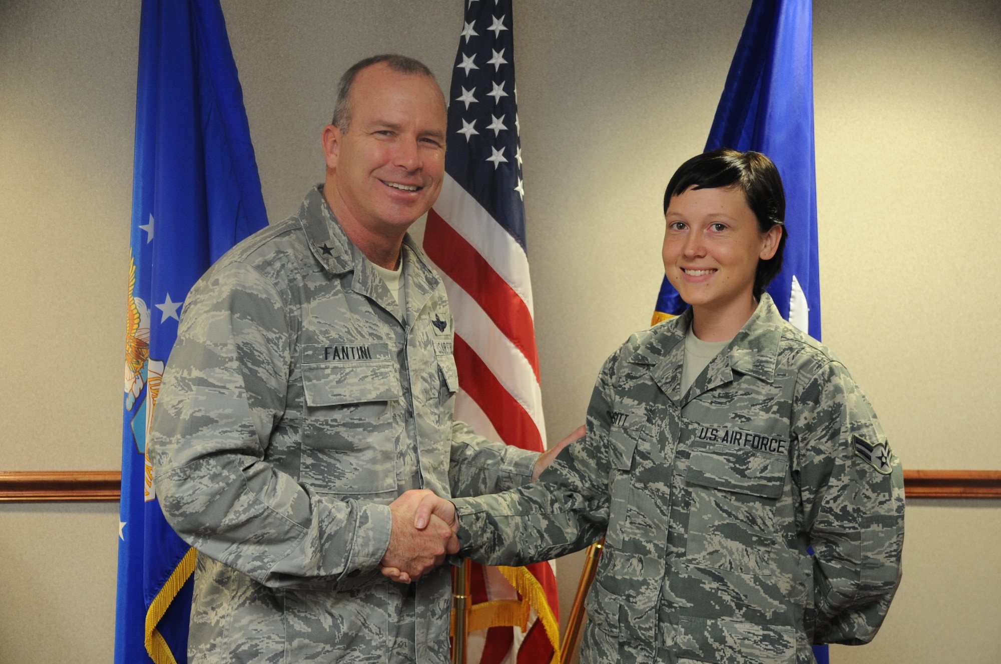 Airman First Class Jolene Adsitt of the 362nd Training Squadron received the Wingman of Choice award for the week of Feb. 4-8, in the Wing Conference room at Sheppard Air Force Base. Adsitt received the award for her volunteer efforts. (U.S. Air Force photo by Airman First Class Jelani Gibson)