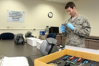 U.S. Air Force Tech. Sgt. David Burns the Non commissioned officer in charge of the logistics of aerospace & operational physiology department, of the 359th Medical Group was selected as a Joint Base San Antonio-Randolph Top 3 Professional Performer.  (U.S. Air Force photo by Joshua Rodriguez)