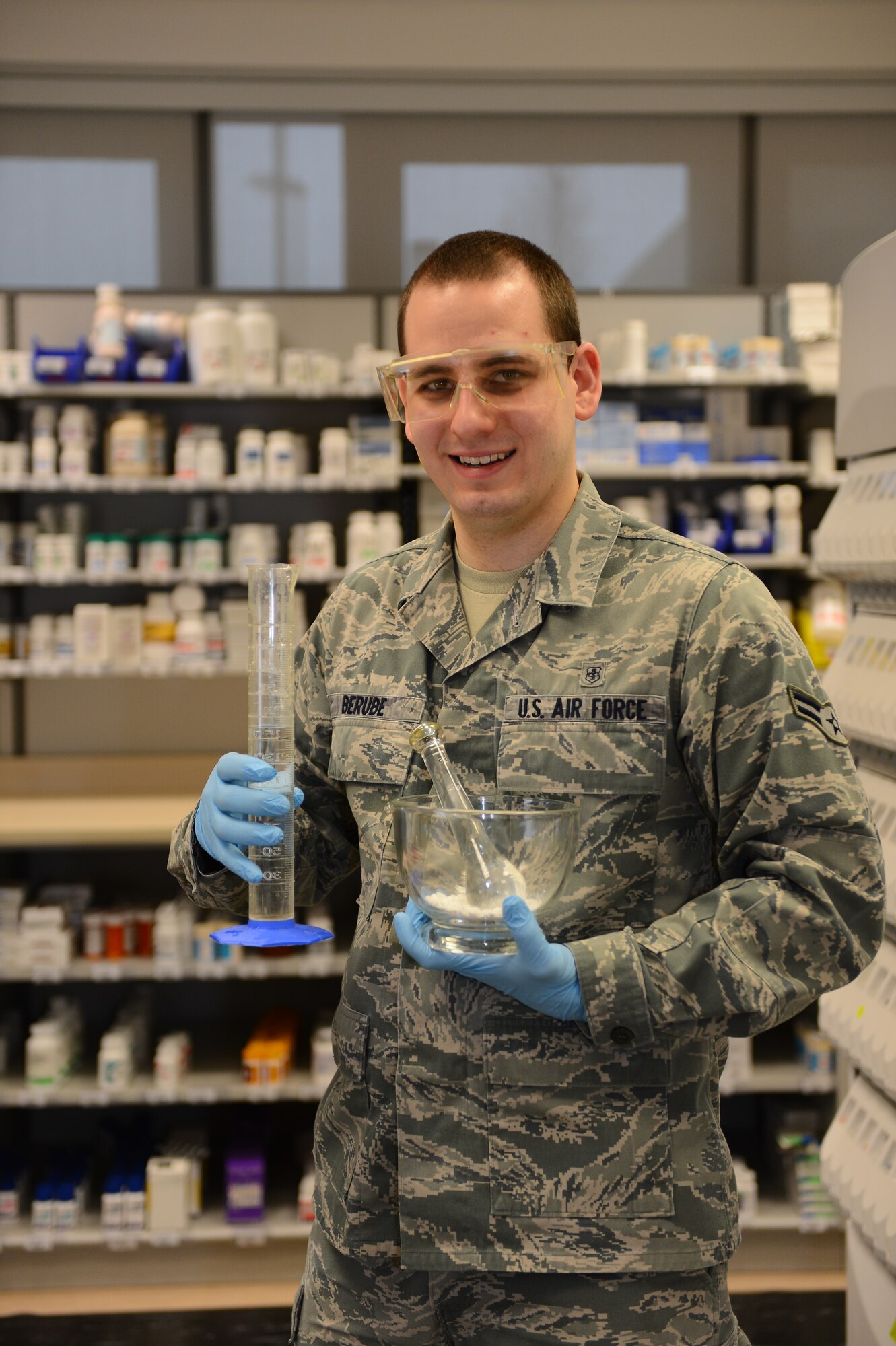 Airman 1st Class Philip Benjamin Berube, 52nd Medical Support Squadron Pharmacy technician, is the Super Saber Performer for Feb. 7-13, 2013. (U.S. Air Force photo by Senior Airman Dillon Davis/Released)