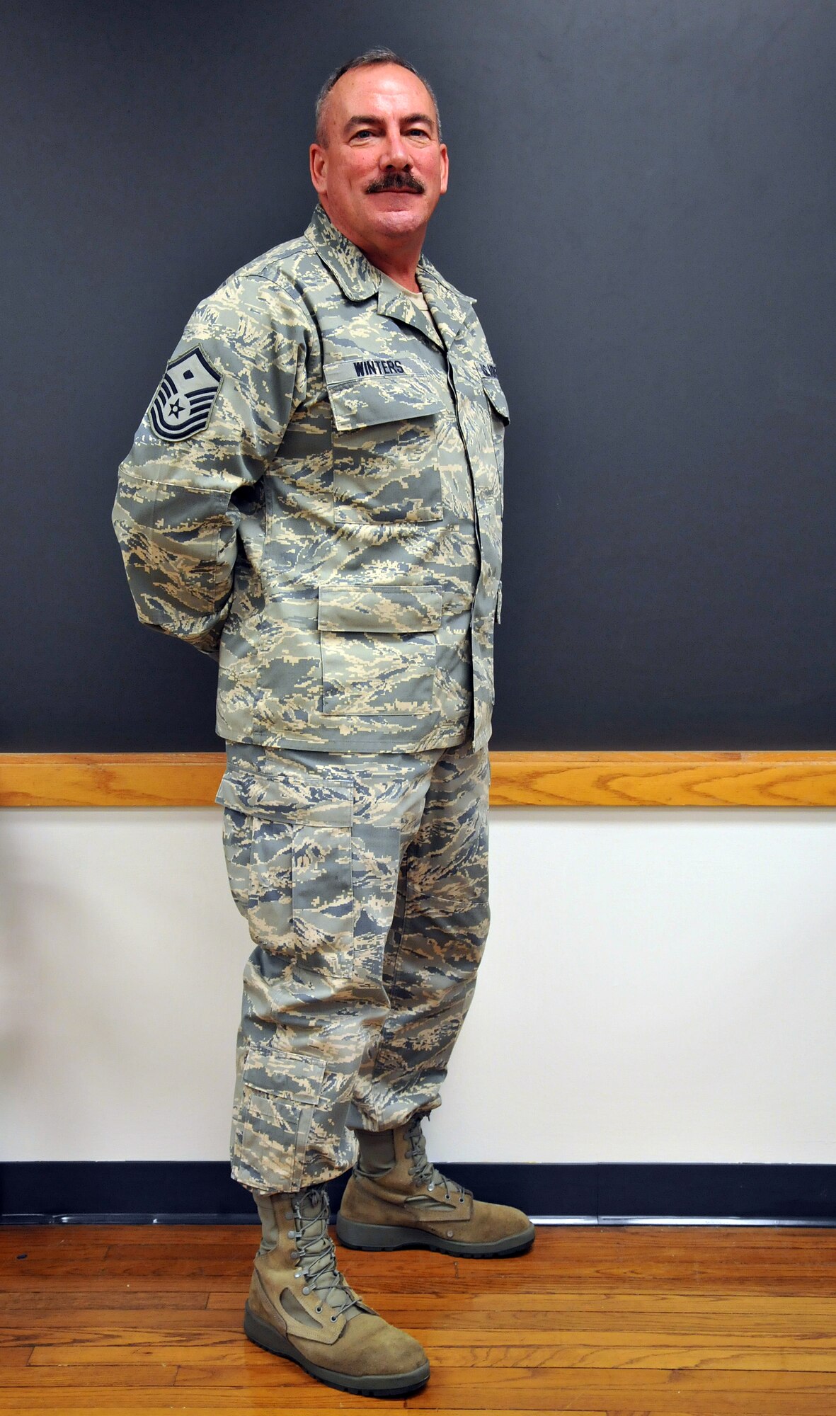 The 94th Airlift Wing First Sergeants Council announced who would serve in the positions of president, vice president, secretary and treasurer on the council – with outgoing president, Master Sgt. Stephen Winters, 94th Force Support Squadron first sergeant, passing the tourch to Master Sgt. Patrina Sheffield, 94th Maintenance Squadron first sergeant, Jan. 4. Goals for the upcoming year include physical fitness, promotions and doing well in the wing's upcoming exercises and inspections. (U.S. Air Force photo/Senior Airman Elizabeth Van Patten)