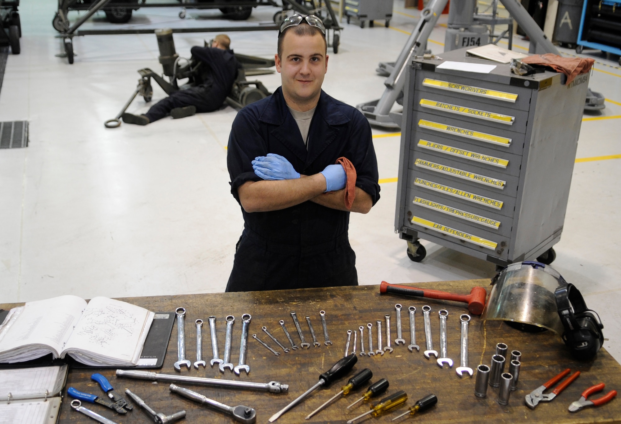WHITEMAN AIR FORCE BASE, MO. – Staff Sgt. Cole Adams, 509th Maintenance Squadron aerospace ground equipment mechanic, is responsible for maintaining the equipment that supplies electricity, as well as hydraulic and air pressure. Adams followed in the footsteps of his grandfather to wear the military uniform. Adams decision to work with screwdrivers, wrenches and engines was his dream job. (U.S. Air Force photo/Staff Sgt. Alexandra M. Boutte) (RELEASED)