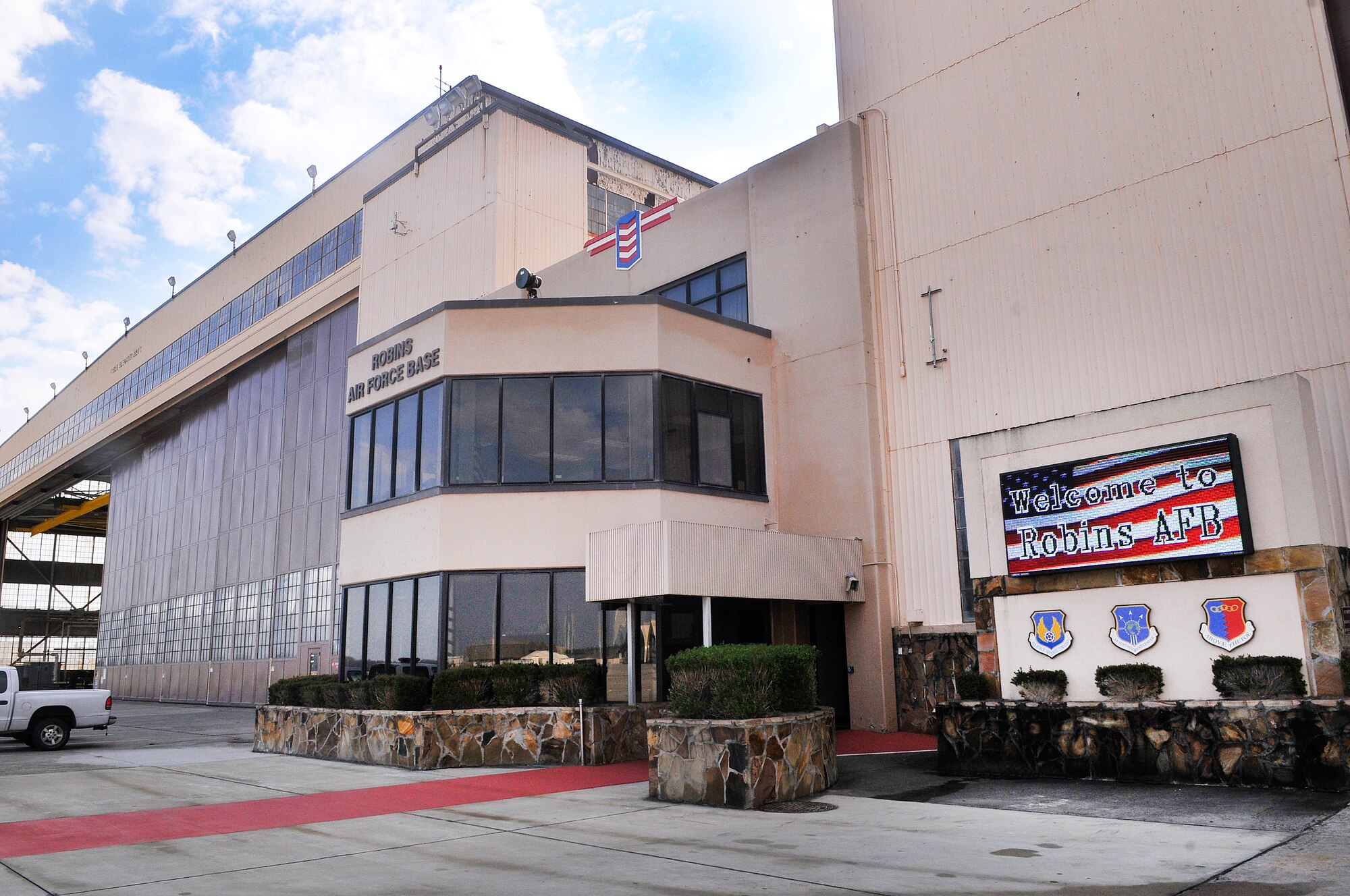 Building 110, also known as Base Ops, will be undergoing a four-month renovation project. (U. S. Air Force photo/Sue Sapp)