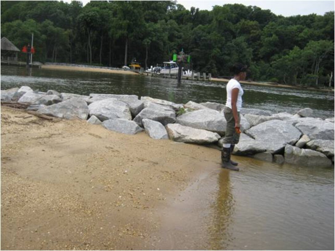 Lamuelle “Laura” Burge at the Still Pond Creek Shoreline Protection site inspection.  
