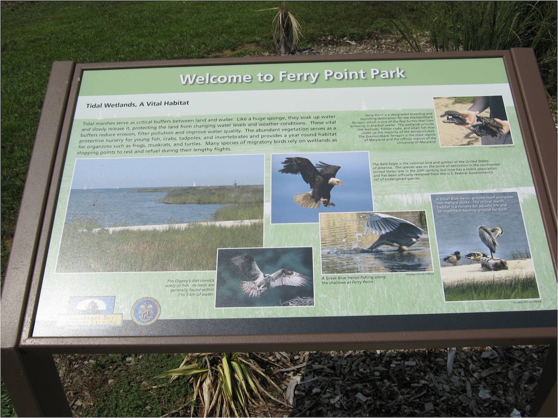 Ferry Point Park Wetlands Restoration and Preservation Site.
