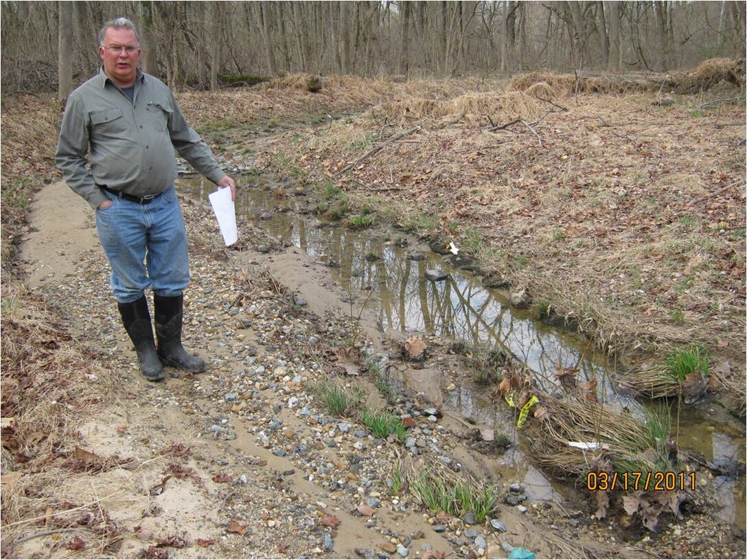 Prince George’s County, Maryland – Steve Harman is evaluating a stream restoration project on a compliance site visit.
