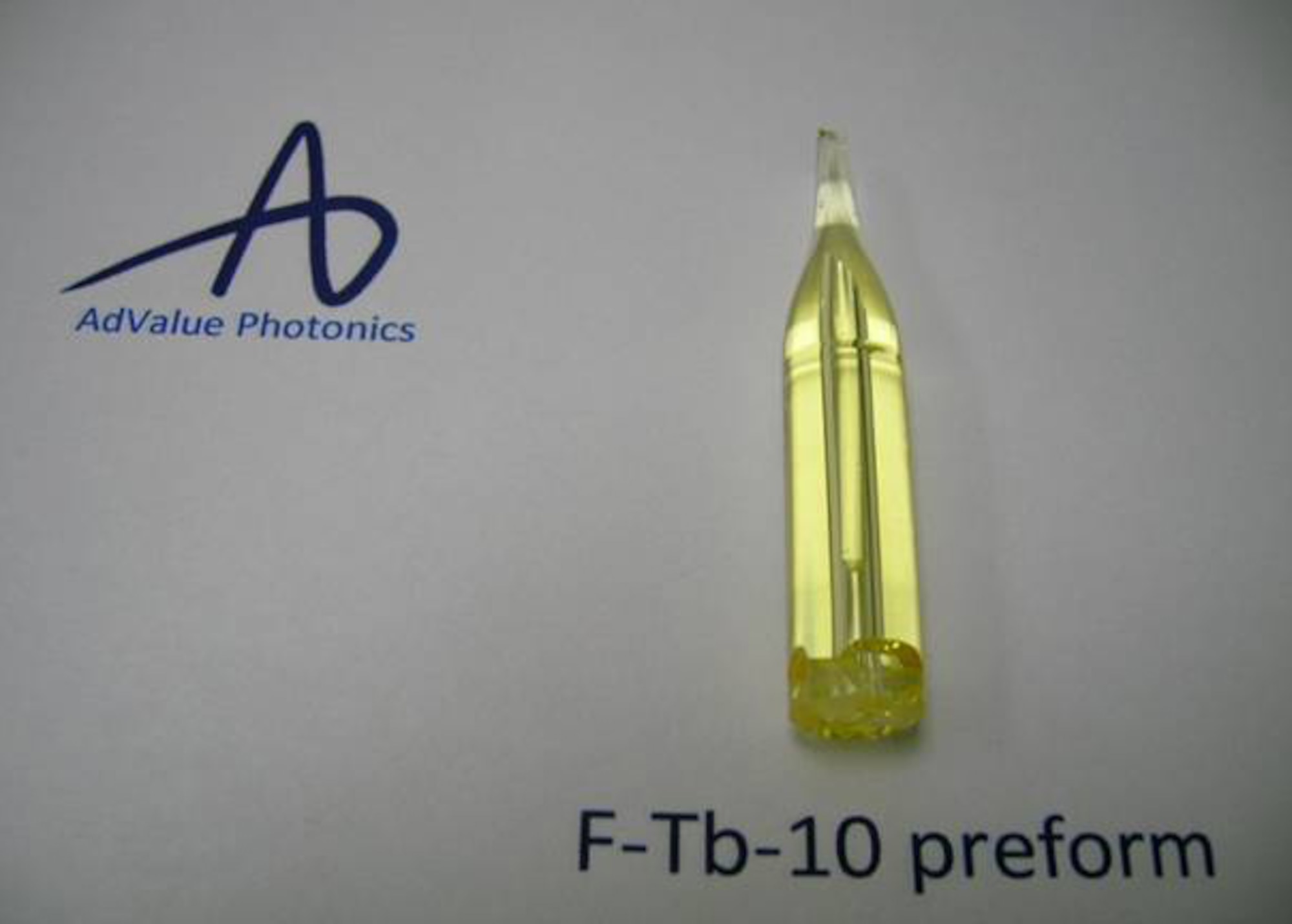 An optical fiber preform made of highly doped terbium oxide (Tb2O3)  aluminosilicate glass. This high Verdet constant material is then drawn into optical fibers.  (AFRL Image)