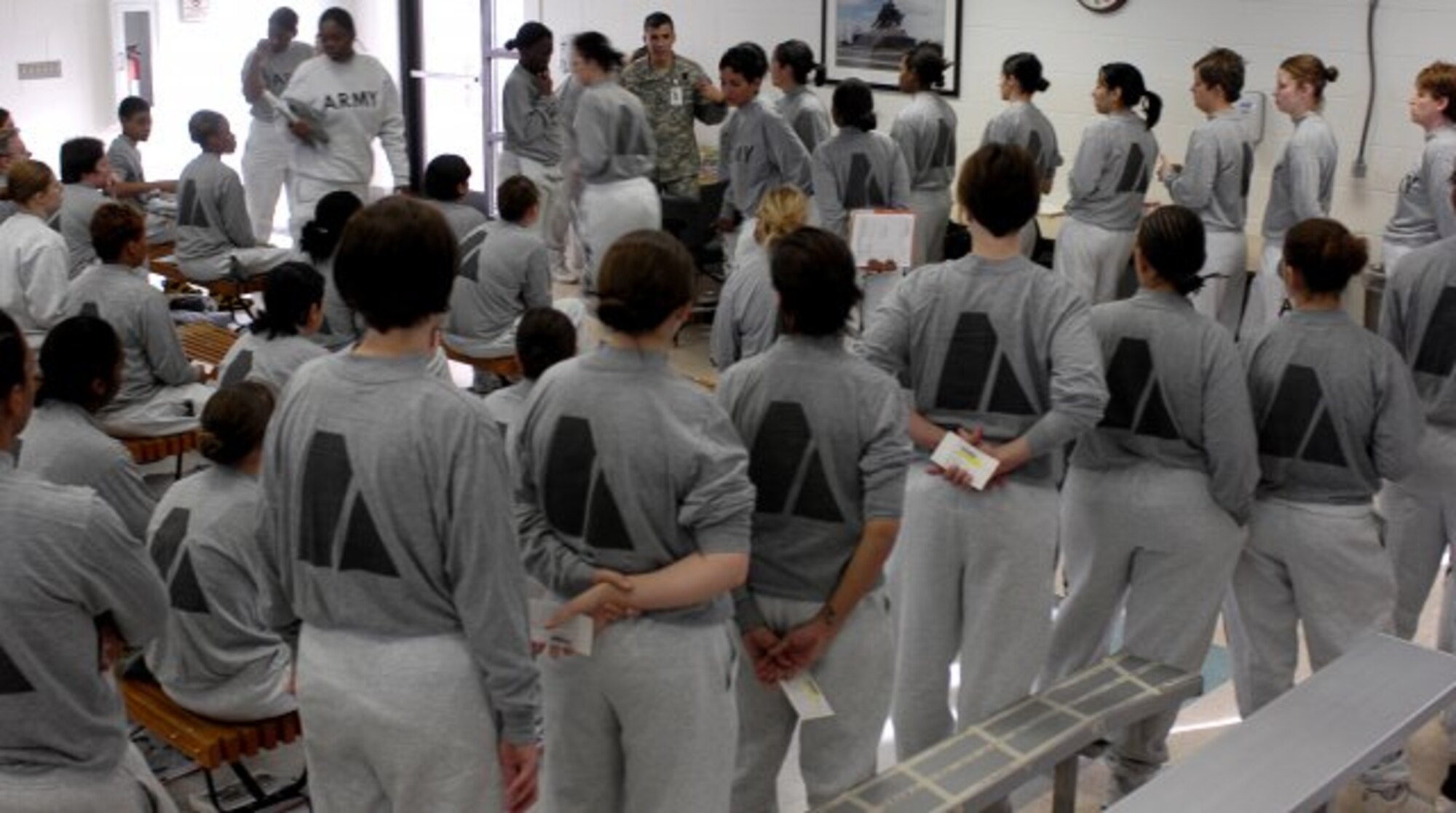 Researchers used cognitive, performance and psychological studies and surveys to better place Soldiers in military occupational specialties where they'd have a better chance of succeeding. Here, trainees are in-processed during basic combat training at Fort Jackson, S.C. (U.S. Air Force photo by Senior Airman Micky M. Bazaldua/Released)
