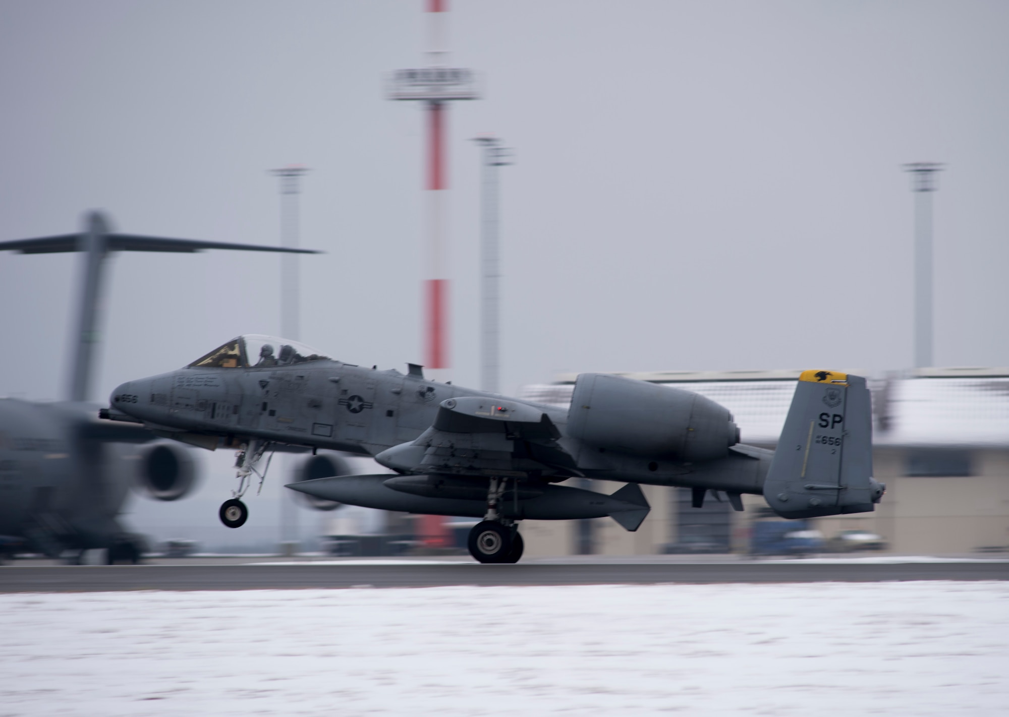SPANGDAHLEM AIR BASE, Germany – An A-10 Thunderbolt II aircraft from the 81st Fighter Squadron takes off Feb. 8, 2013. The 81st FS is participating in REAL THAW 13, and will support the Portuguese military in realistic combat scenarios, including close air support, forward air control, combat search and rescue, air interdiction, maritime air support, and special operations forces integration and support. (U.S. Air Force photo by Staff Sgt. Nathanael Callon/Released)