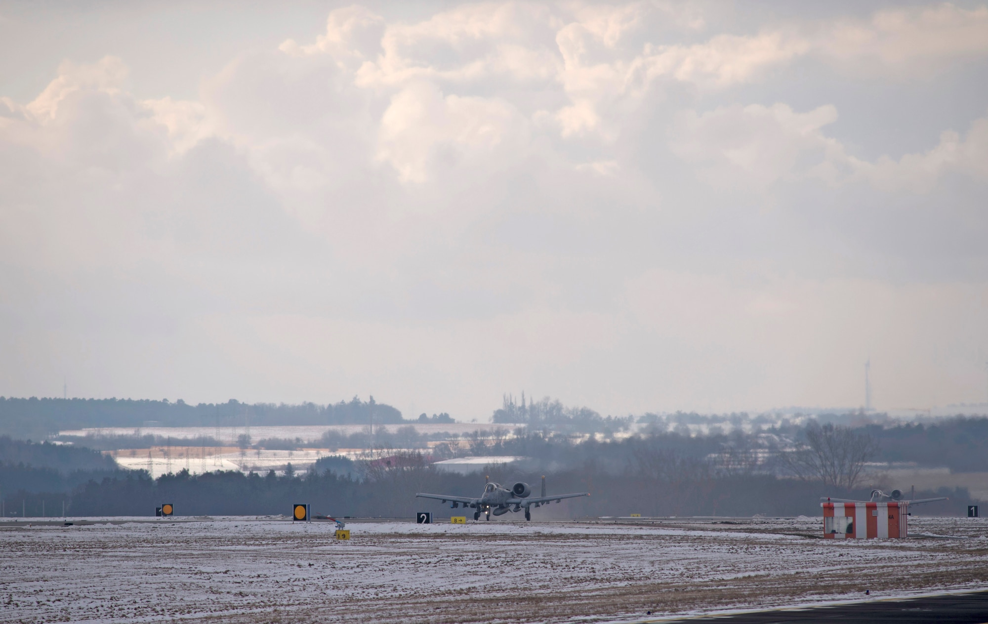 SPANGDAHLEM AIR BASE, Germany – An A-10 Thunderbolt II aircraft from the 81st Fighter Squadron takes off Feb. 8, 2013. The 81st FS is participating in REAL THAW 13, a multinational exercise in Portugal aimed at integrating forces from multiple NATO countries. (U.S. Air Force photo by Staff Sgt. Nathanael Callon/Released)